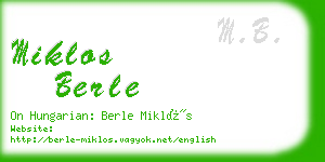 miklos berle business card